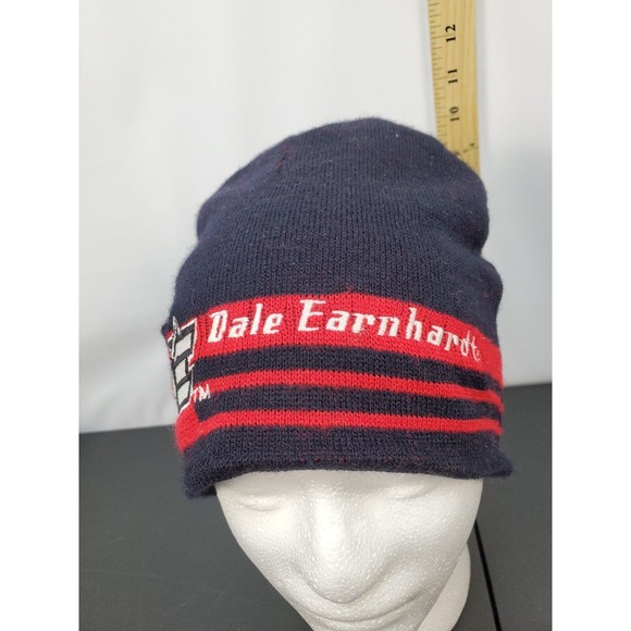Vintage‎ 90s NASCAR Racing Dale Earnhardt Beanie Cap Unisex Black Red Acrylic - Picture 4 of 12
